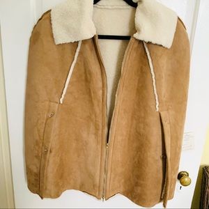 FAUX SHEARLING CAPE